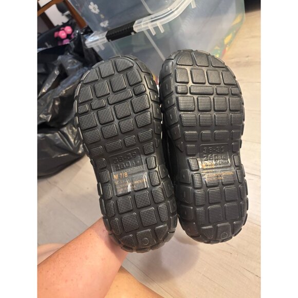 Faux Fur Lined Black Slippers With Memory Foam Anti-Slip Sole Size M - Picture 4 of 4